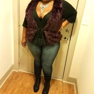 Forever21 Faux Fur Plum Vest